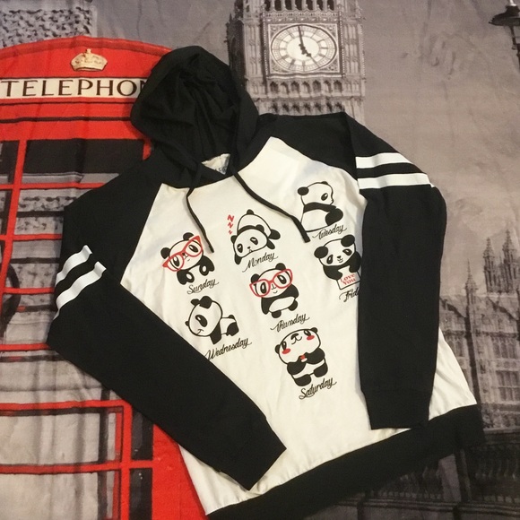 On Fire Tops - NWT 🐼❤️ On Fire cotton panda hoodie